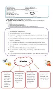 English Worksheet: speaking situations