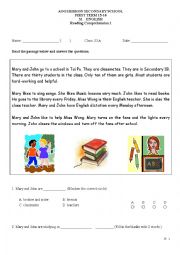 English Worksheet: Reading comprehension