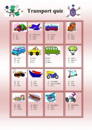 English Worksheet: Transport quiz