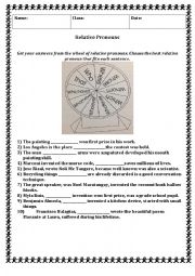 English Worksheet: Relative Pronouns