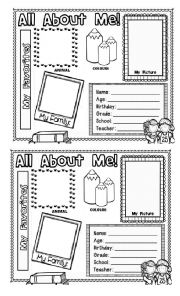 English Worksheet: Getting to Know First Day. 
