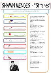 English Worksheet: Shawn Mendes - Stitches