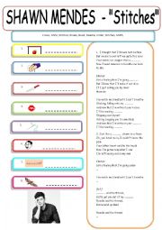 English Worksheet: Shawn Mendes - Stitches