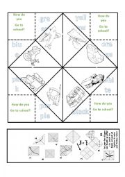 English Worksheet: Transports fortune teller