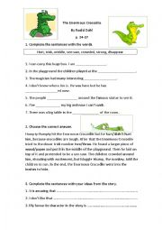 English Worksheet: The Enormous Crocodile (p.34-37)