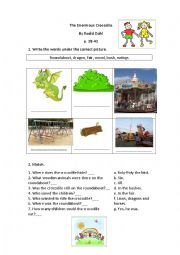 English Worksheet: The Enormous Crocodile (p.38-43)