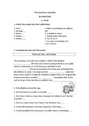 English Worksheet: The Enormous Crocodile (p.44-60)