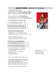 English Worksheet: Aura Dione Before the Dinosaurs