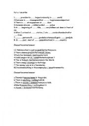 English Worksheet: a/an /the