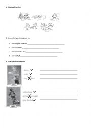 English Worksheet: abilities