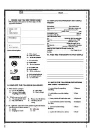 Mixed tenses multiple choice