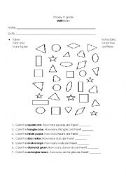 English Worksheet: Math exam