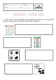 English Worksheet: THERE IS - THERE ARE