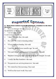 English Worksheet: grammar worksheets: reported speech