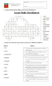 English Worksheet: Social Networking Handout