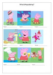 English Worksheet: Peppa Pig - Present Continuous