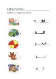 English Worksheet: Playtime!