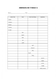 English Worksheet: Irregular verbs 4 test