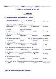 English Worksheet: revision