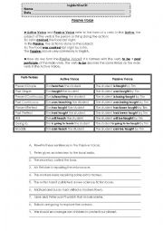 English Worksheet: Passive voice