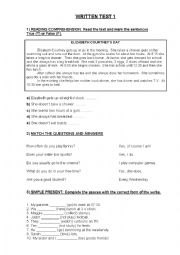 English Worksheet: Test on Simple Present Tense