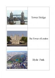 English Worksheet: London, UK sights 1 (of 2)