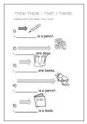 English Worksheet: this, that , these, those