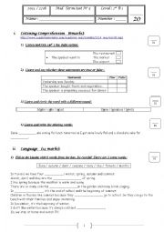 English Worksheet: partial test 3 for 7th formers