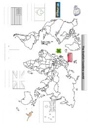 English Worksheet: English speaking countries