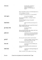 English Worksheet: Phrasal verbs 