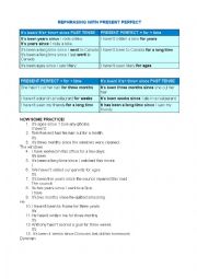 English Worksheet: rephrasing present perfect