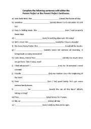 English Worksheet: Present Perfect X Present Perfect Continuous