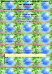 English Worksheet: Song/video :Earth song 9th form 