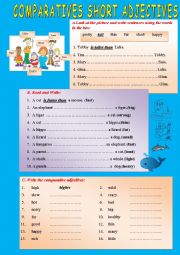 English Worksheet: Comparative short adjectives