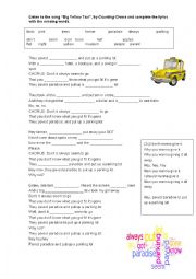 English Worksheet: Listening activity - Big Yellow Taxi by Counting Crows
