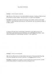 English Worksheet: writing lesson plan