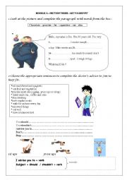 English Worksheet: module 4 lesson 3 : lets keep fit