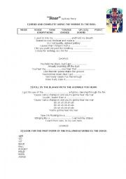 English Worksheet: Roar- Song