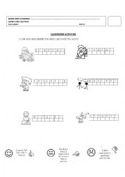 English Worksheet: Classroom activities 