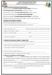 English Worksheet: LIstening Comprehension for Elementary3