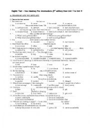 English Worksheet: New Headway Test 2