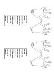 English Worksheet: Color the nails