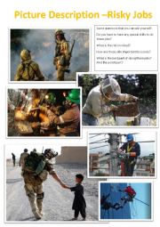 English Worksheet: Picture Description - Risky jobs