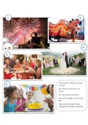 English Worksheet: Picture Description - Celebrations