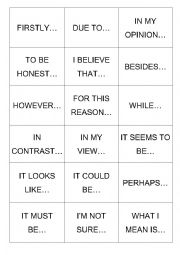 English Worksheet: Speaking Cards