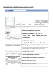 English Worksheet: Personal information facebook profile 