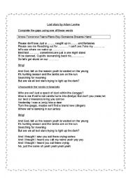 English Worksheet: Lost stars by Adam Levine