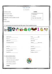 English Worksheet: La la la song by Shakira