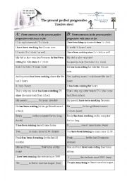 Tandem sheet present perfect continuous