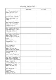 English Worksheet: Past Simple Survey